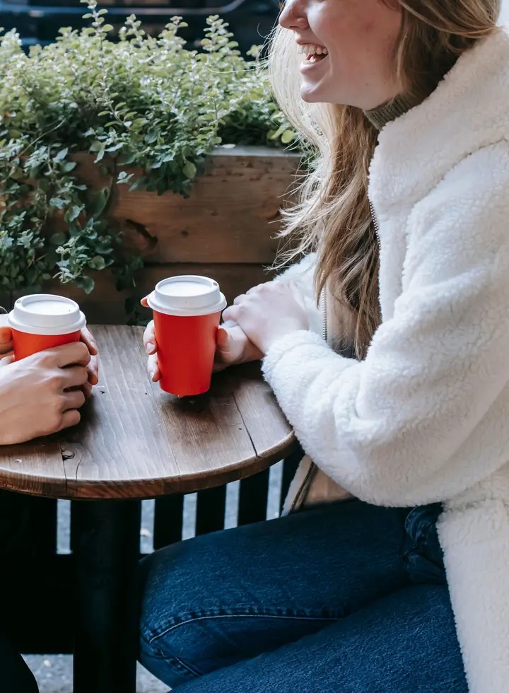 Two people on a coffee date